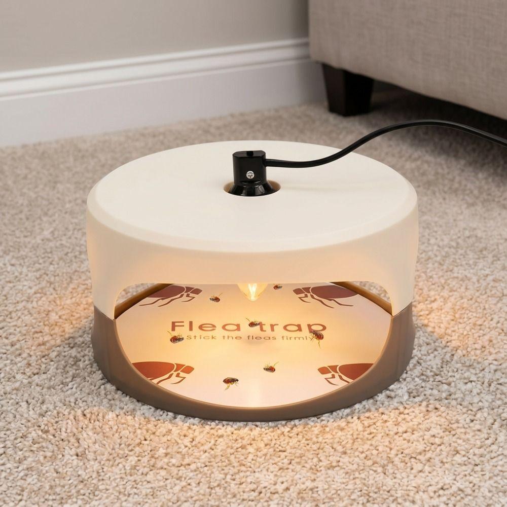 Round Shape Pest Control Capture Trap Effective Flea Trap Light Insect Catcher Indoor Use