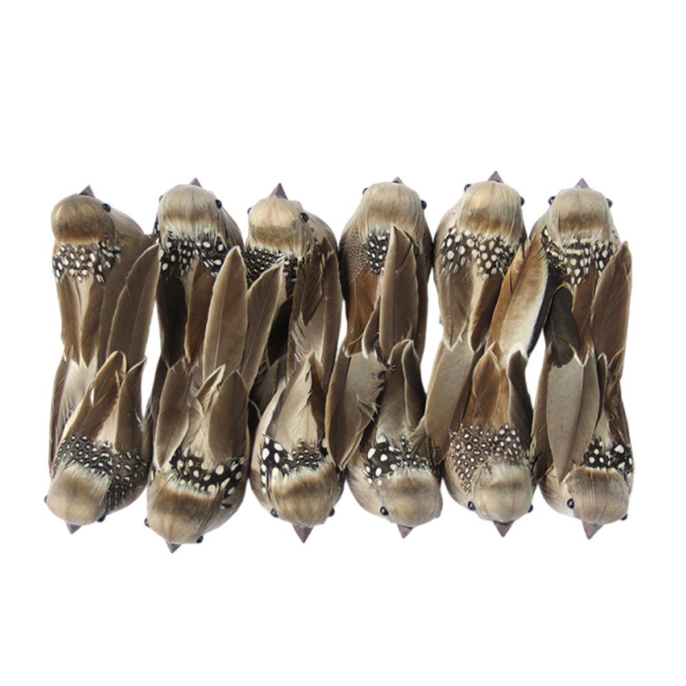 

6PCS Foam Simulation Sparrow with Clips Faux Foam Bird Artificial Bird Model Landscape Making 6pcs сірий