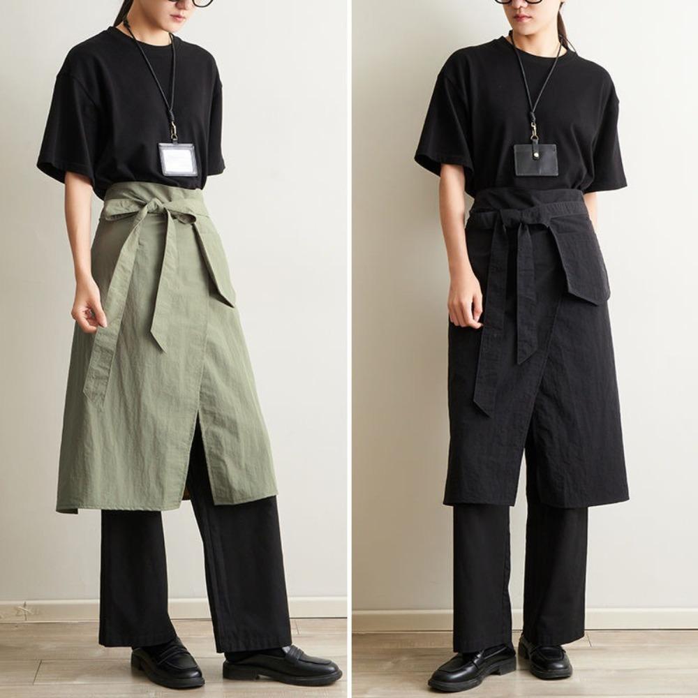 

Breathable Waterproof Apron Adjustable Dining Apron Stylish Coffee Apron Restaurant зелений