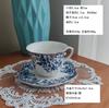 1set Nordic Style Blue and White Porcelain Cup and Saucer Set, Ins Style Creative American Latte Coffee Cup and Saucer Set