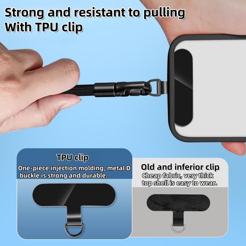 Universal Adjustable Mobile Phone Lanyard Short Wrist Strap with Self-locking Anti-drop Design Durable Polyester Phone Strap