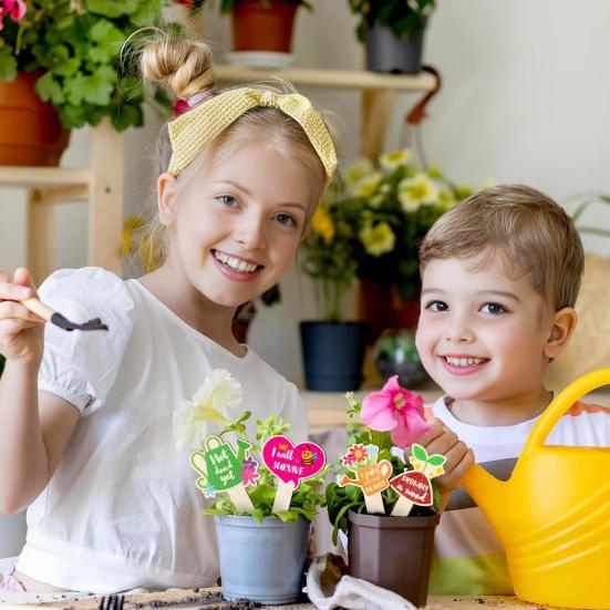 20 Pcs Wooden Plant Tags Rustic Plant Labels 20 Styles Gardening Markers Tags for Potted Plants Planter Flower Bed