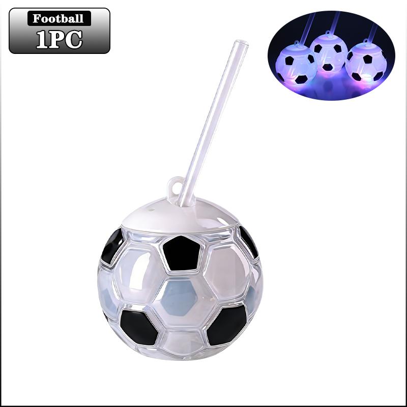1-5PCS Plastic Cup with Straw Cartoon Juice Milk Tea Cup Football Baseball Party Water Drink Cup for Adults Fun Decor
