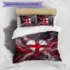 Set Biancheria da Letto Stampata Calcio Inghilterra 3 Pezzi Copriletto Traspirante Accogliente come Regalo per la Casa Nuova o per le Feste