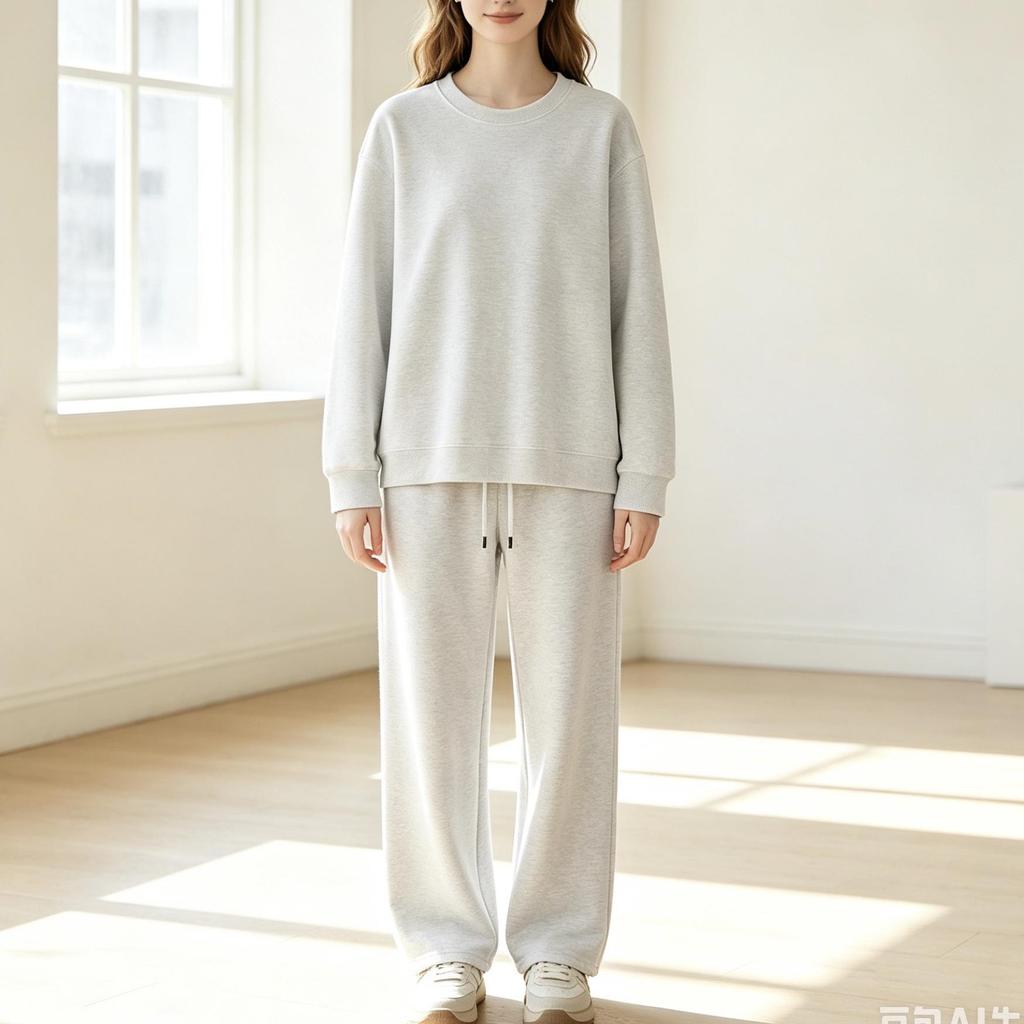 Women's Trendy Loose Drop Shoulder Hoodie & Wide Leg Sweatpants Set - Autumn/Winter Collection
