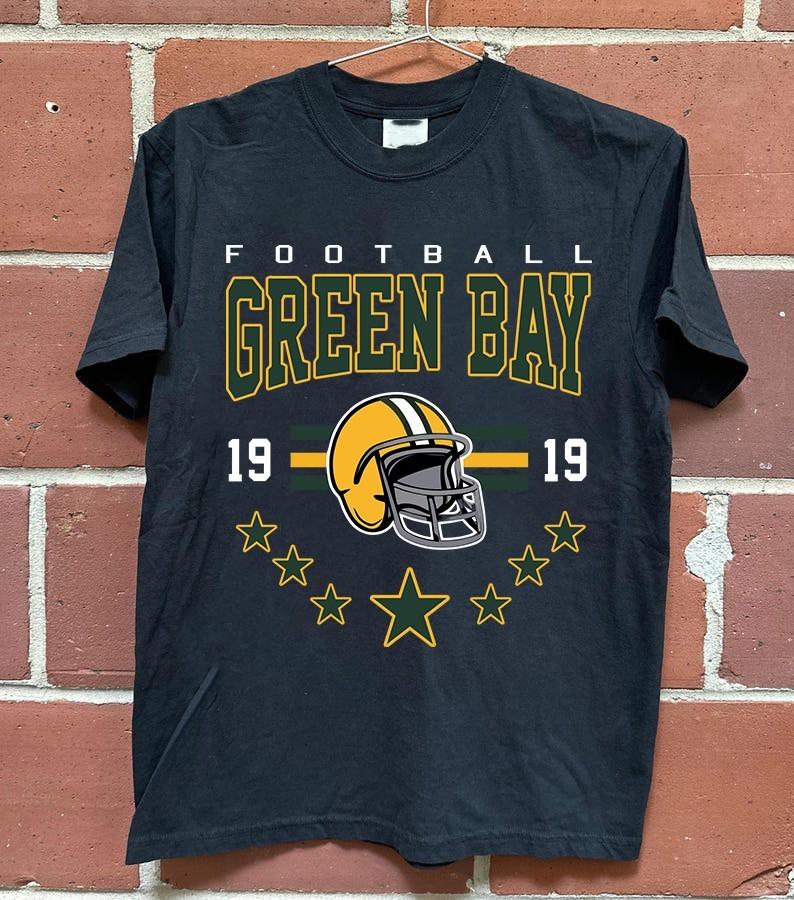 Green Bay Football Vintage Graphic T-Shirt Unisex Retro Sports Fan Tee Est 1919