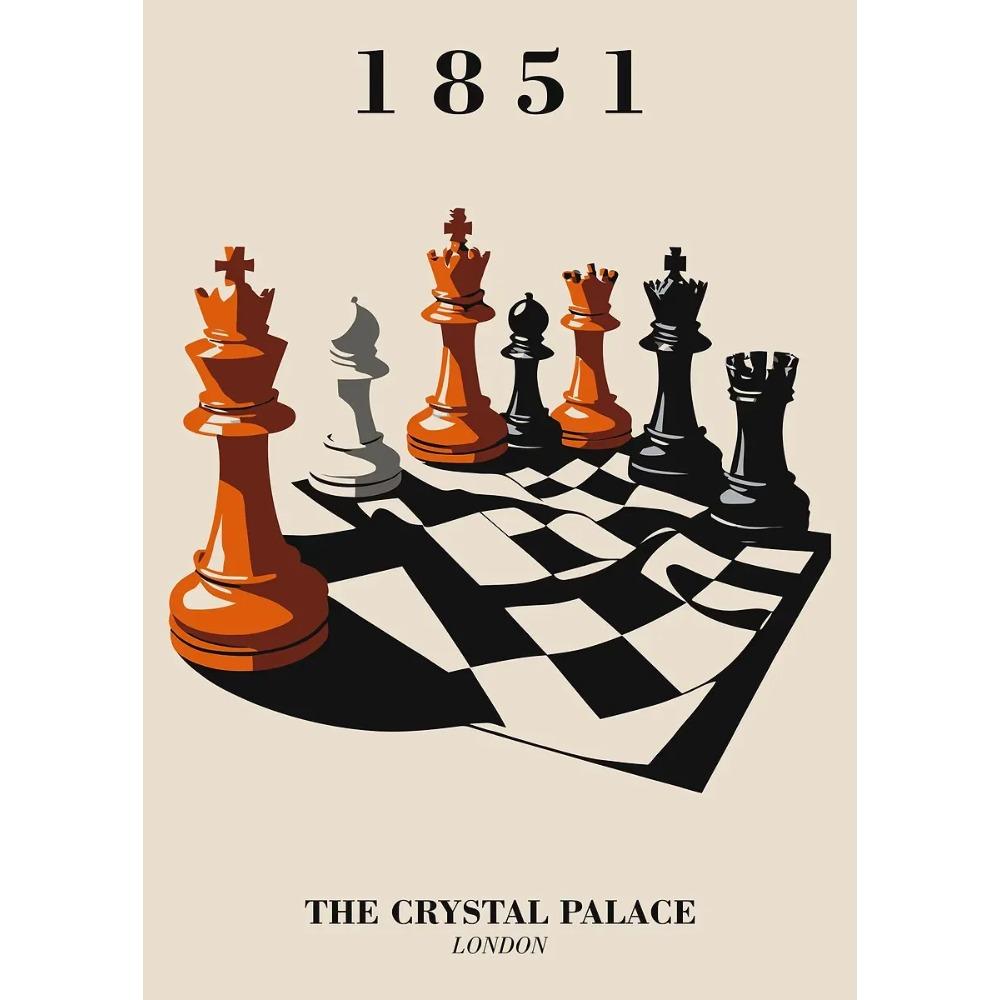 International Chess Posters Geometric Chessboard Minimalist Game Prints Canvas Painting Wall Art Pictures Home Living Room Decor