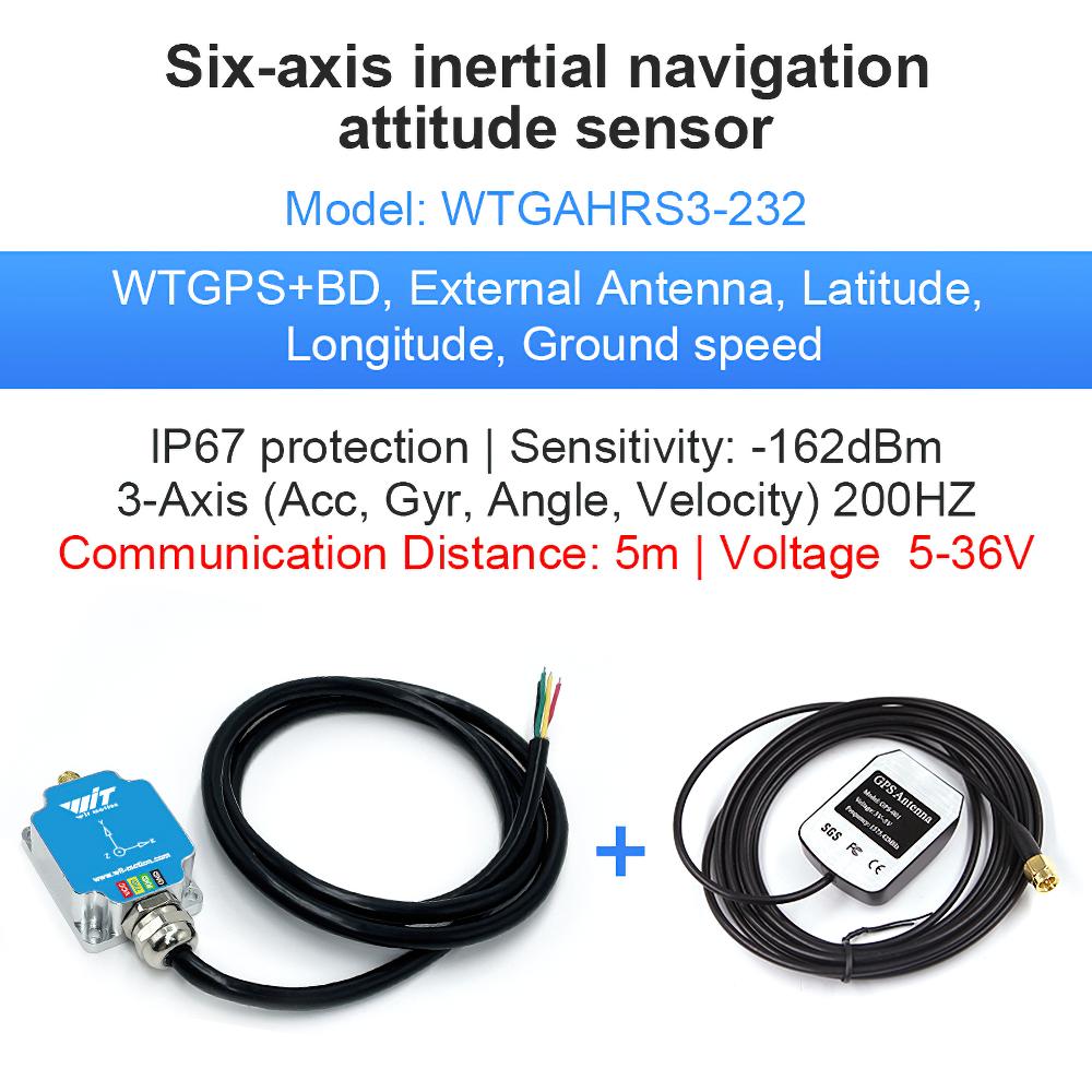 

WitMotion WTGAHRS3 6-осьова навігаційна система GPS-IMU, вбудований акселерометр + електронний гіроскоп + магнітометр + барометр WTGAHRS3-232