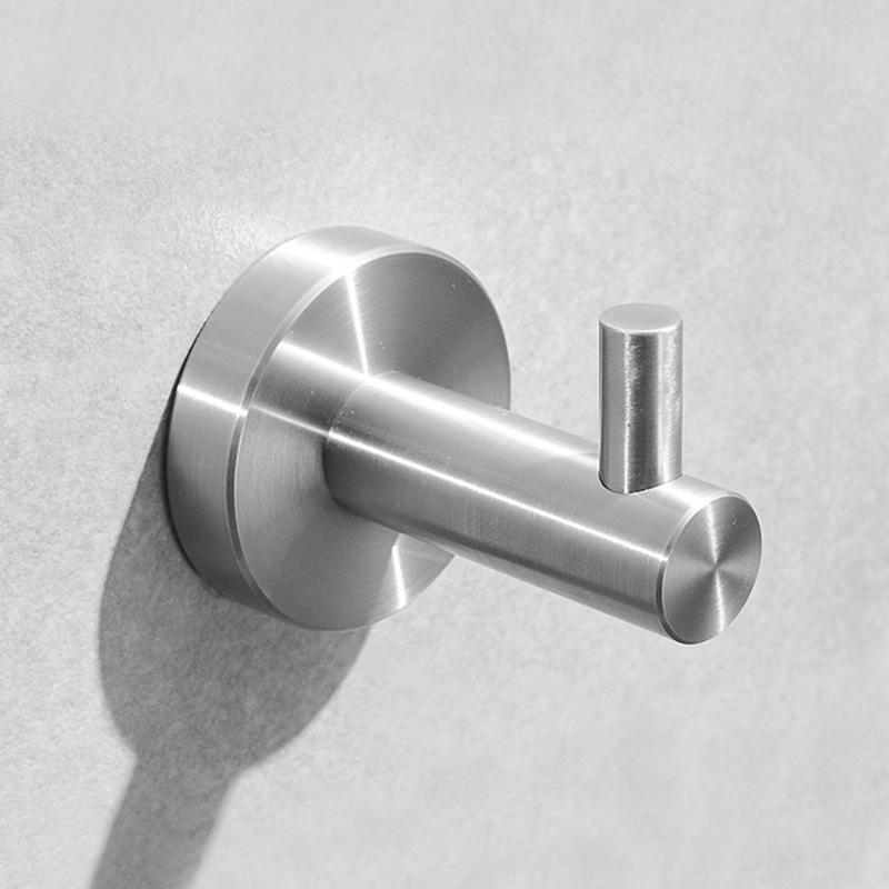 304 Stainless Steel Wall-Mounted Clothes Hook for Bathroom and Entrance - Single Hook for Coats, Hats, and Clothing