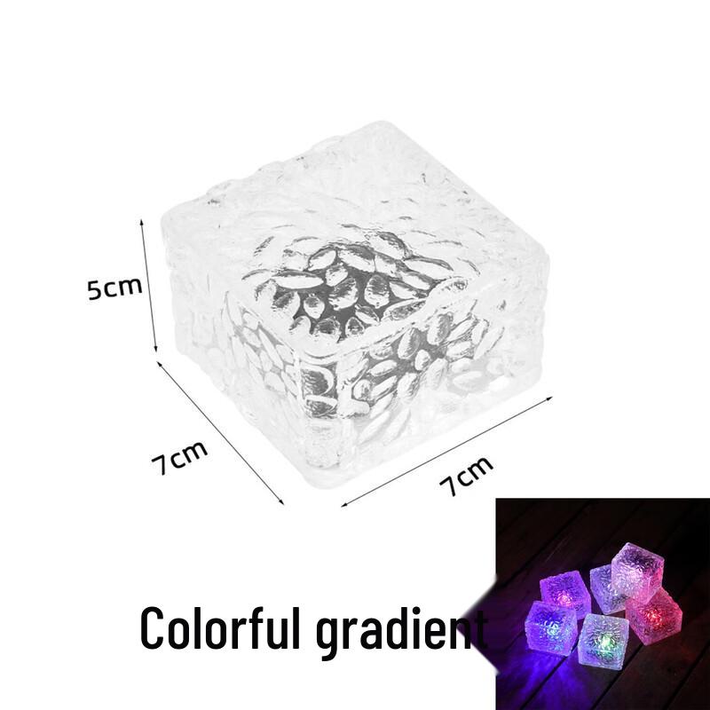Solar Ice Brick Lawn Lights (2-Pack) - Colorful Gradient
