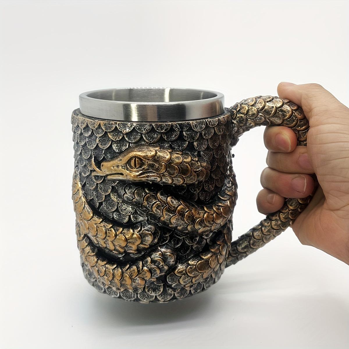 

Cobra Cup Stainless Steel Resin Double Layer Mug Office Household Cup Personalized Drinking Utensils