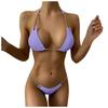 Women Sexy Fashion Solid Color Bikini Strappy Swimsuit
