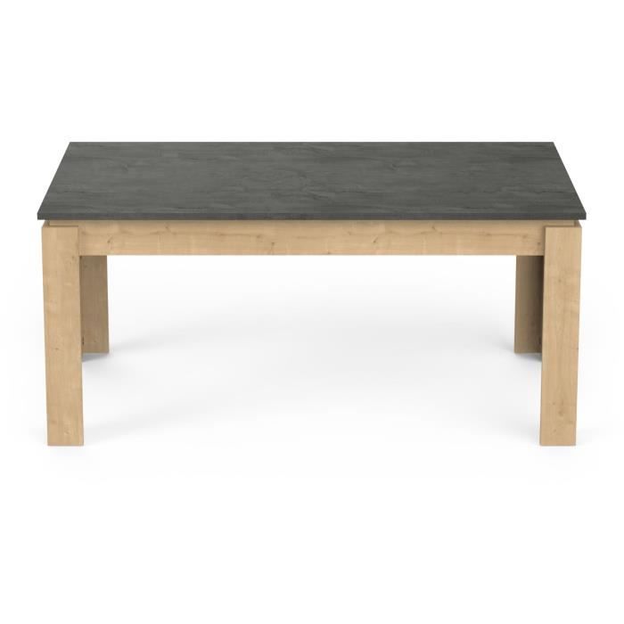 Table à manger seule AUSTIN - 6 personnes - Décor chêne Hamilton et Sidewalk - L179 x P 90 x H 77 cm - DEMEYERE