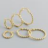 Sterling Circle Stud Earrings Gold Plated Minimalist Geometric Fashion Jewelry Women