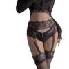 Bright Love Sexiga Underkläder Spetskant Höga Lår Hållarstrumpbyxor