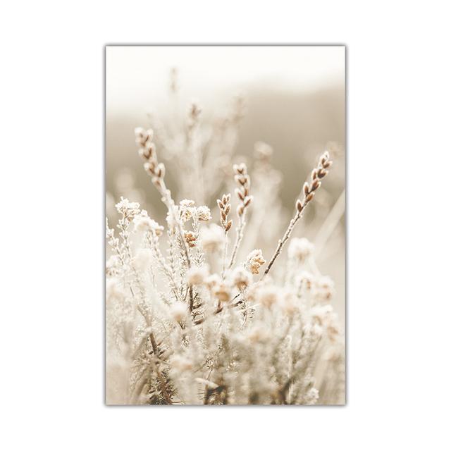 Autumn Nature Landscape Nordic Poster Grassland Flowers Leaves Canvas Print Wall Art Painting Scandinavian Home Decor Picture