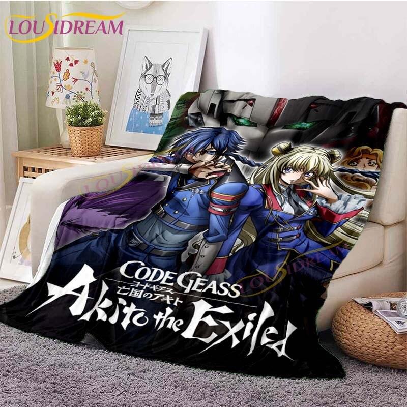 Classic Anime Blanket Code Geass Flannel Throw Blanket Lelouch Chair Sofa Lazy Blankets Cartoon Blankets for Home Bedroom Travel
