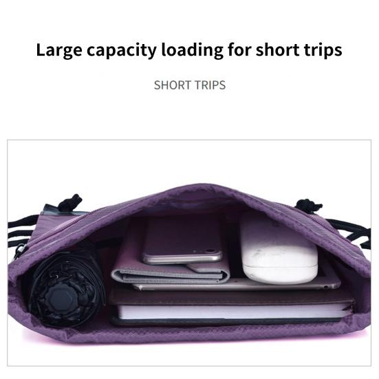 Unisex Sports Backpack Foldable Water-resistant Pure Color Drawstring Backpack for Workout