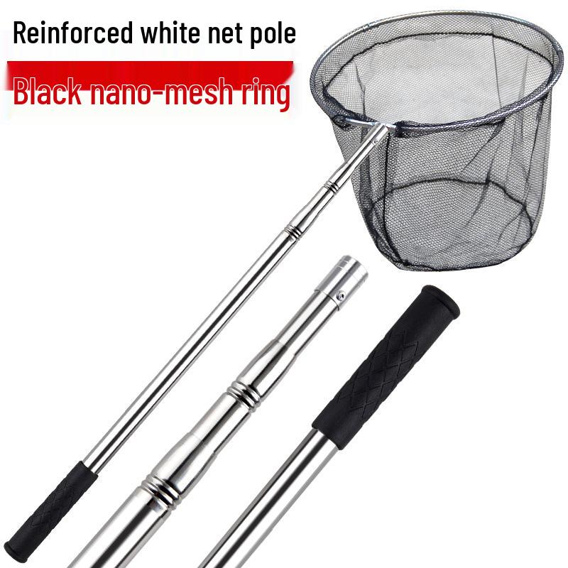 Telescopic Fishing Landing Net with Adjustable Handle and Fine Mesh