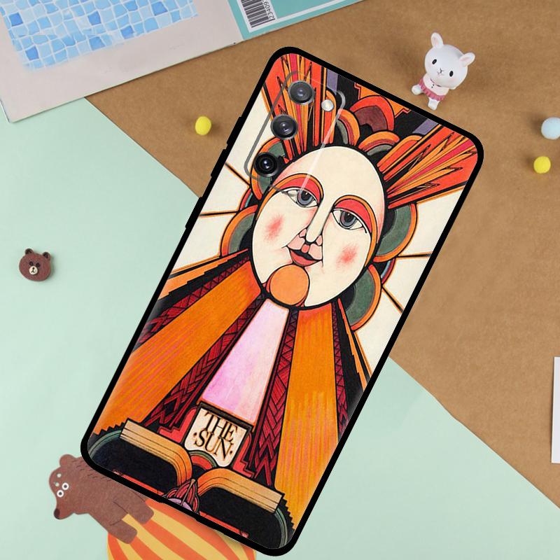 The SUN Tarot card Soft Case For Samsung Galaxy S25 Ultra S9 S10 S20 FE S21 S22 S23 Plus S24 Ultra Funda Cover
