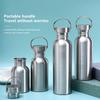350/500/600/750/1000ml Edelstahl Fahrrad Wasserflasche Fitness Einwandige Wasserflasche Auslaufsicher Tragbarer Sportkessel