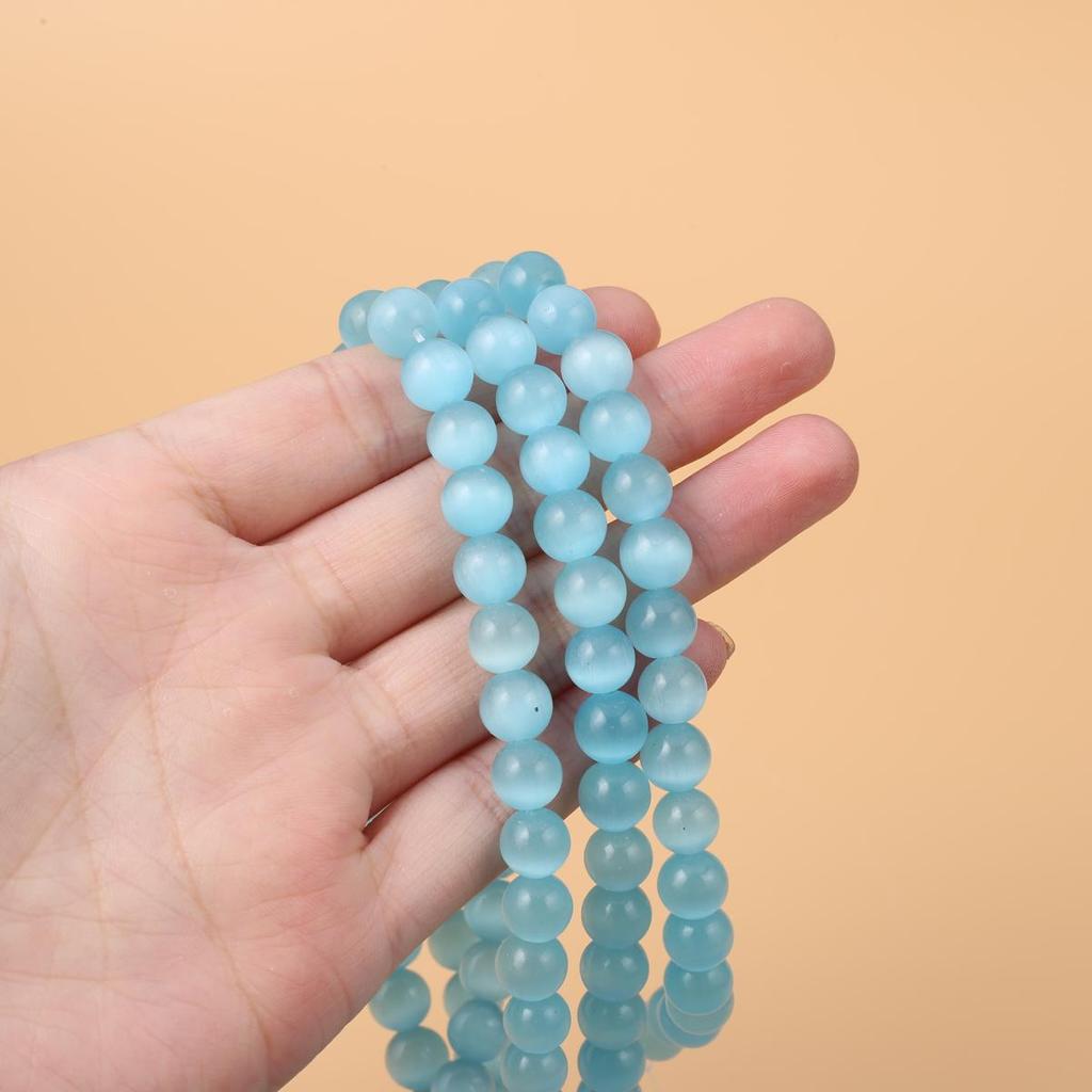 Koraliki Opal Naturalny Kamień Opal Okrągły Koralik Izolacyjny 8mm Do Wyrobu Biżuterii DIY Bransoletka Naszyjnik Kolczyki długość 38cm