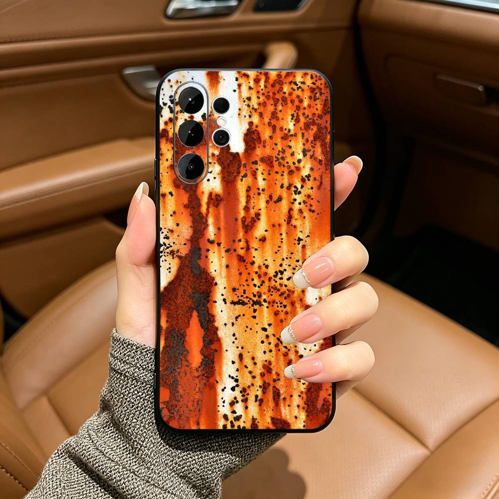 Retro Industrial Style Rusty  Black Soft Silicone Phone Case for Samsung Ultra S25, S24, S21, S22, S23, S30, Plus, FE, Lite