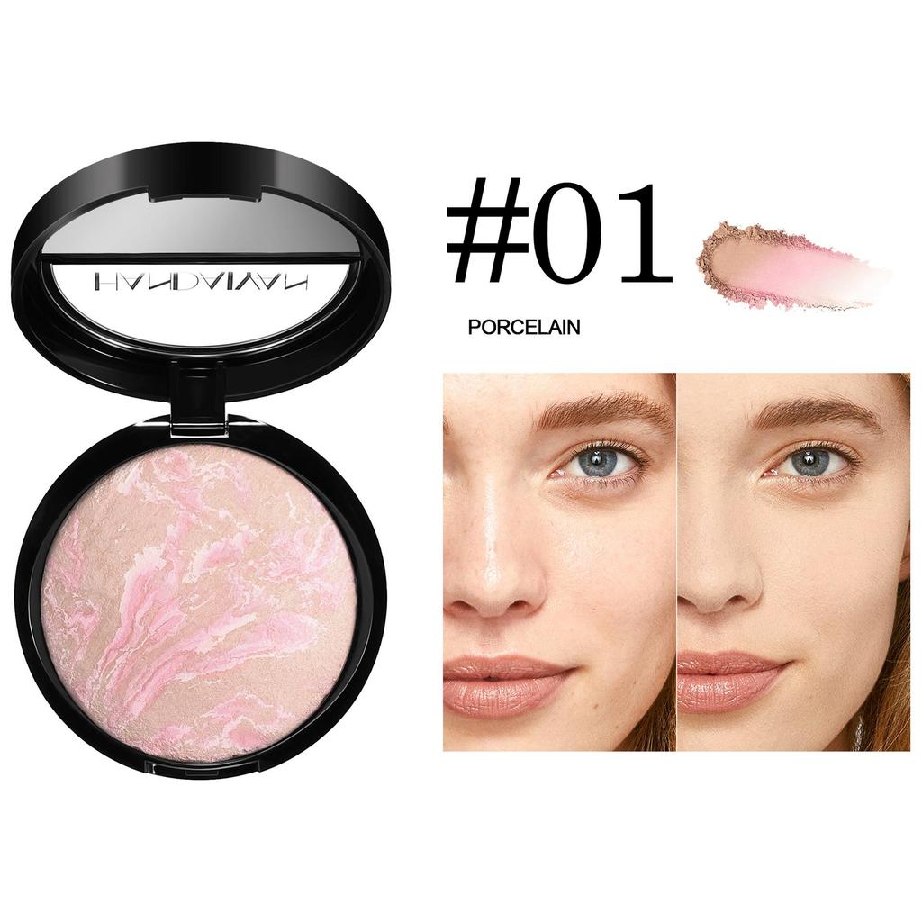 Polvere da Forno Colore Marmo Polvere Magica Controllo Olio Permanente Brillantezza Fine Polvere High Light per Contouring per Nascondere Imperfezioni e Pori