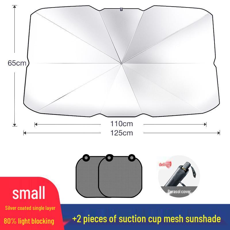 Umbrella-Style Car Windshield Sunshade - Heat Insulation & Light-Blocking