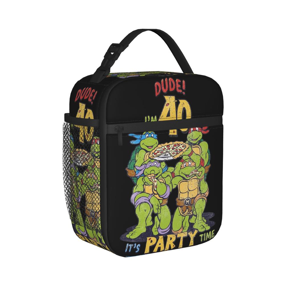 Teenage Turtles Pizza Party Insulated Lunch Bag Ninja Turtles Meal Container Cooler Bag Tote Lunch Box School Storage Bags