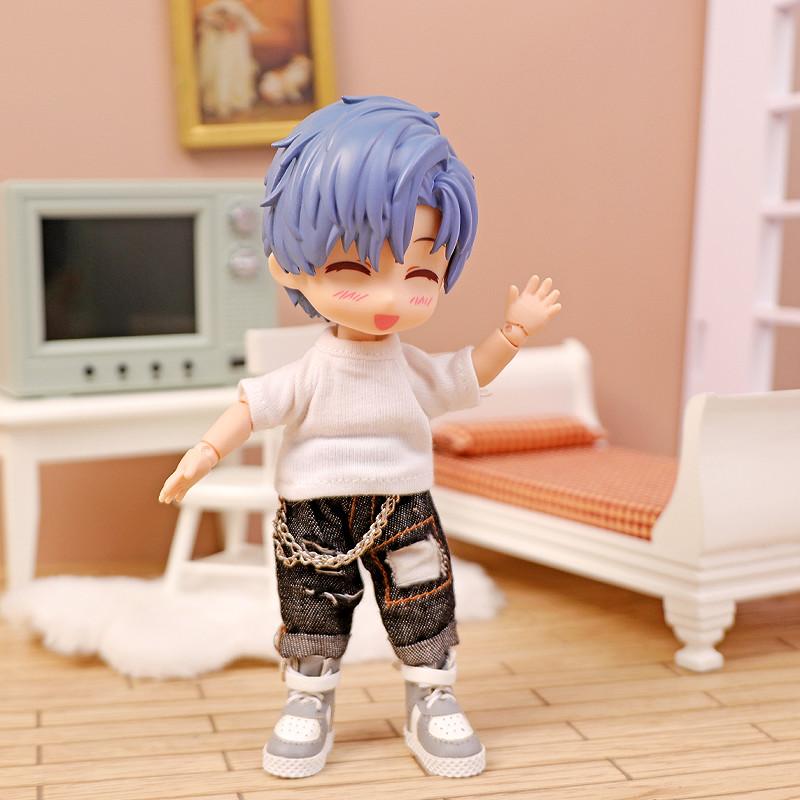 Neue Puppenkleidung T-Shirt Denim Kleidung STÜCK 1 ob11 bjd Shorts für 1/12 obitsu11 molly Zubehör Unterhaltsames Spiel Sicher Kinderfreundlicher Spaß