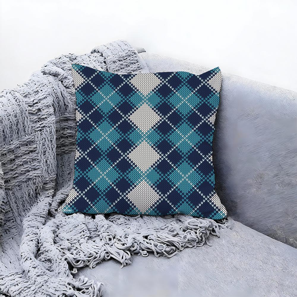 Classic Plaid Pattern Cushion Cover Premium Comfort Reversible Pillow Cove Two In One Design for Any Room Car Interior