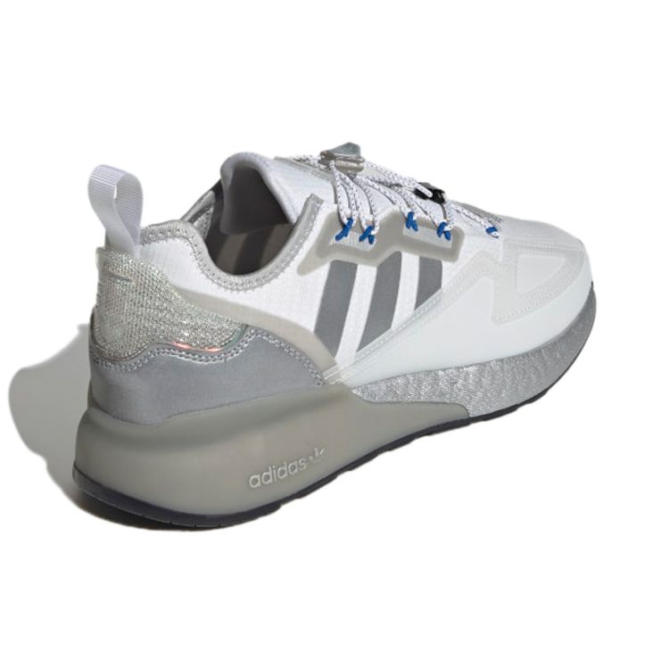 adidas Scarpe da ginnastica unisex ZX 2K Boost Safety First Bianco Bianco Nuvola Argento Metallizzato GY1208