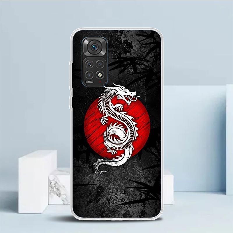 Japanese Dark Dragon Tattoo Phone Case For Xiaomi Redmi Note 15 14 14S 13 12S 12 Pro Plus 11S 11 11T 11E 10S 10 + Soft TPU Back