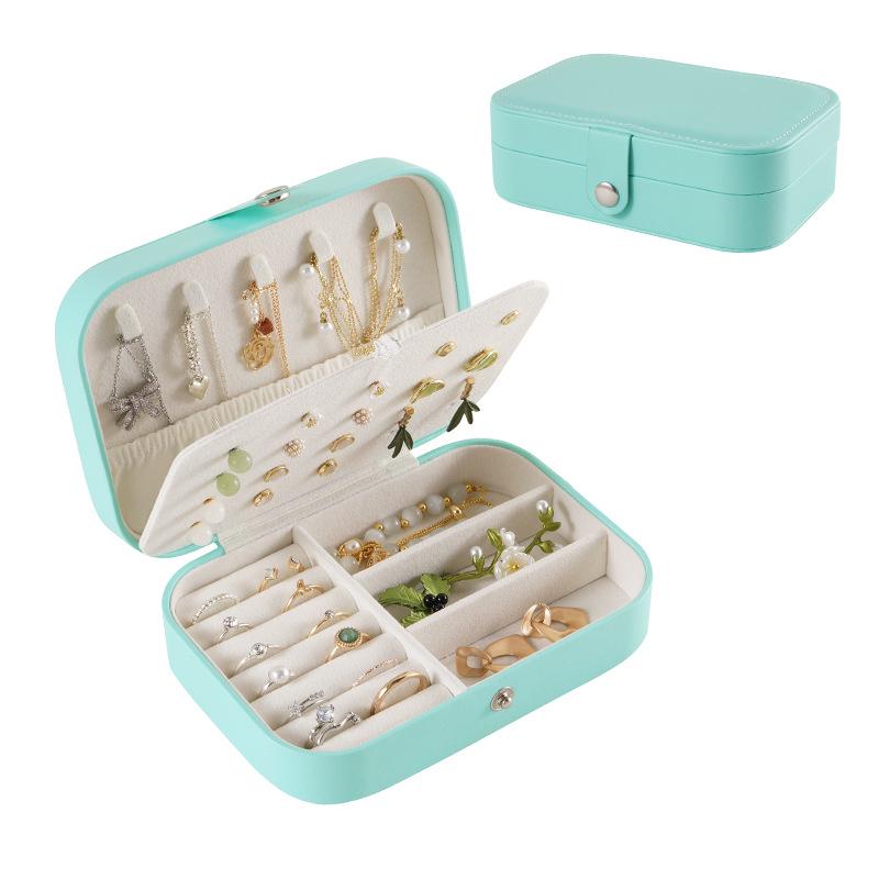 PU Schmuckaufbewahrungsbox für Halsketten, Ohrringe und Ringe – Tragbare einlagige Heim-Accessoire-Box.
