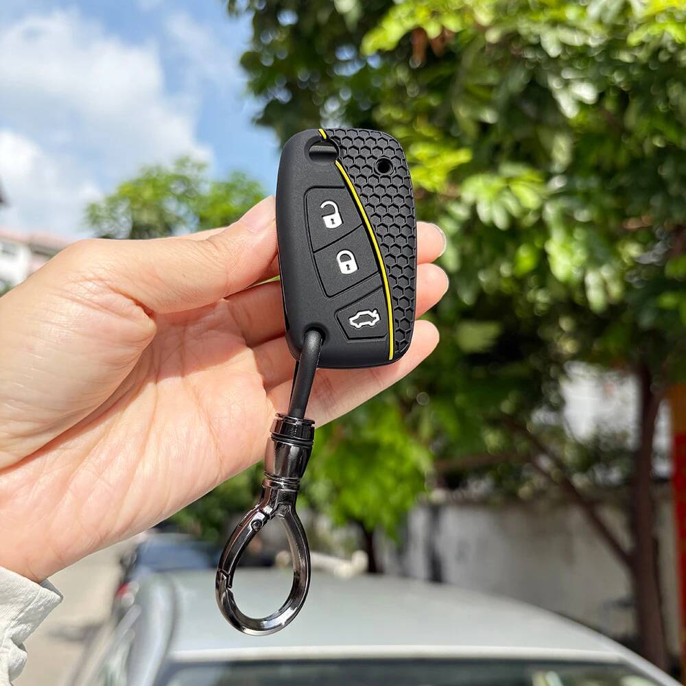 Schlüsselanhänger Schutzhülle Passend für Fiat Panda Dot Grande Punto Linea Stilo Streetka Fahrzeuge Bravo Silikon Auto Smart Key Fob Hülle Halterung