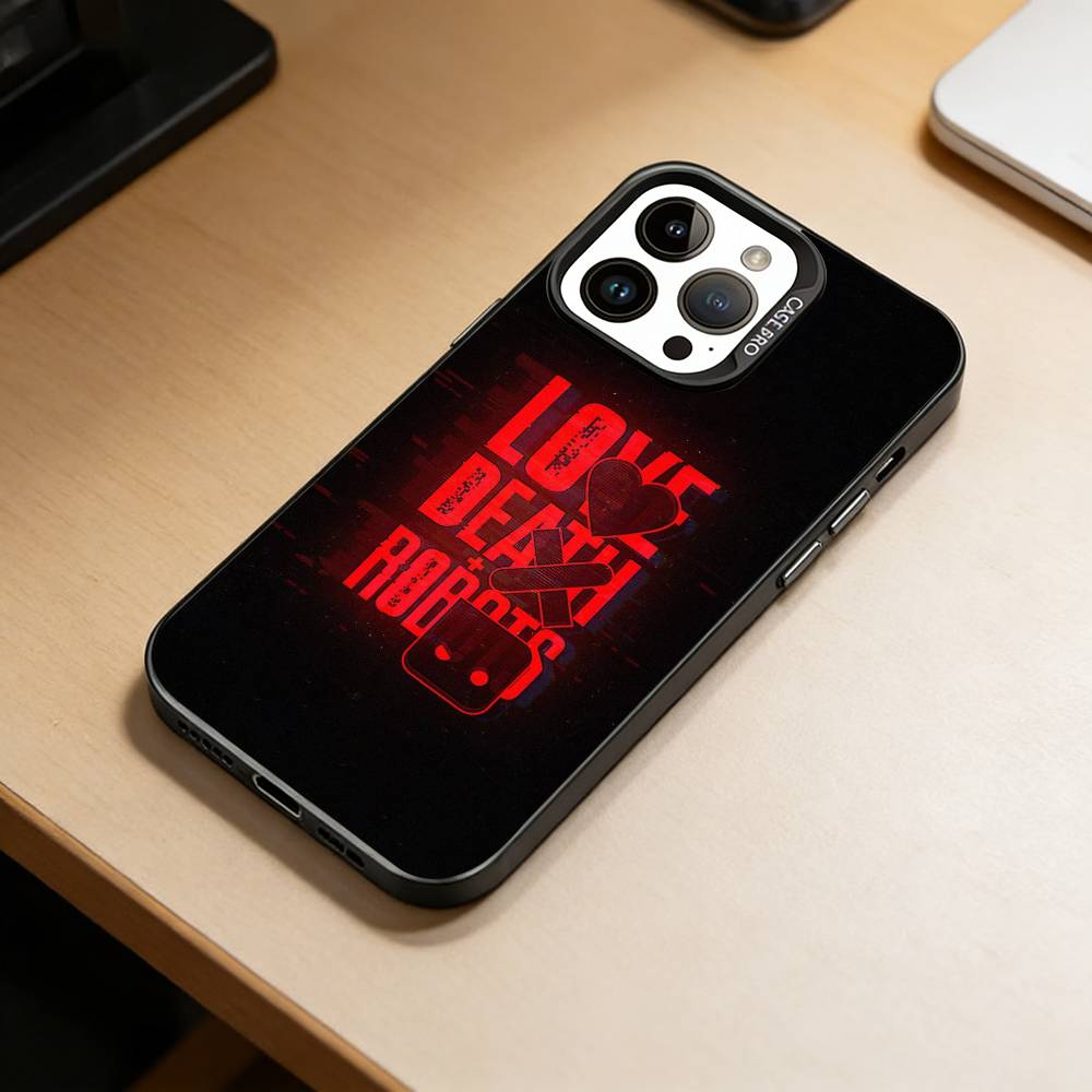 

Love, Death & Robots Phone Case For iPhone 17,16,15,14,13,12,11 Plus,Pro Max,XS,Colored Silver Plated Inside Cover iPhone16