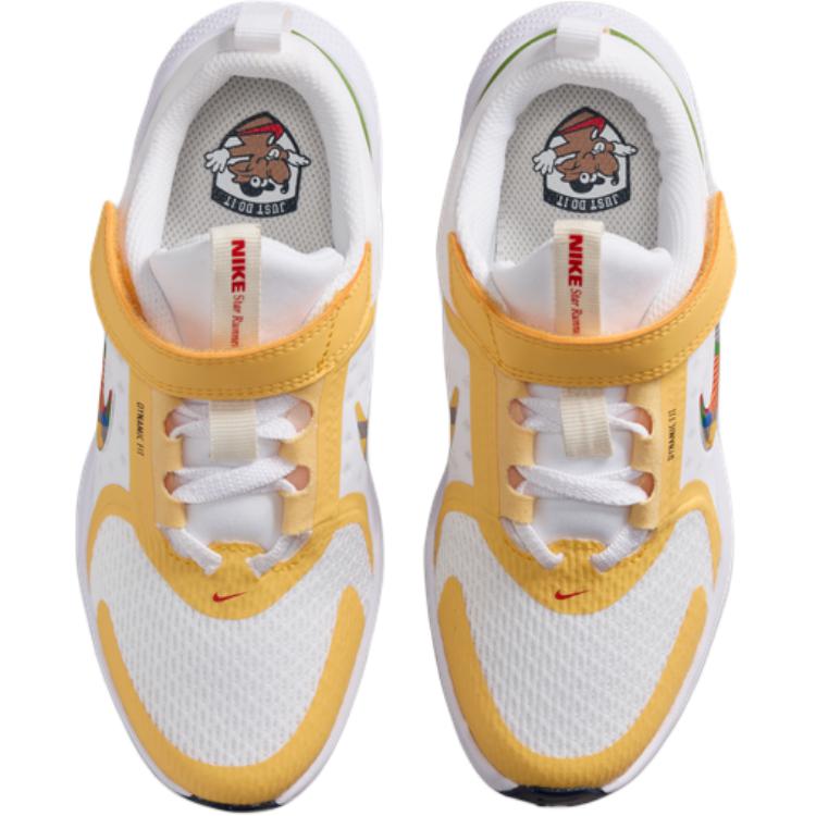 Nike Star Runner 5 Comfortable Fashion Responsive Breathable Support Low Top Kids Running Shoes Kids Running Shoes White Yellow IH7337-191