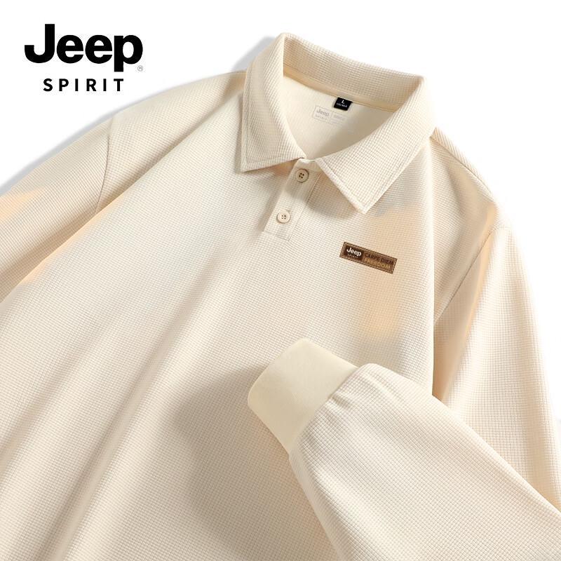 

JEEP SPIRIT Men s Waffle Knit Long Sleeve Polo Shirt 4XL