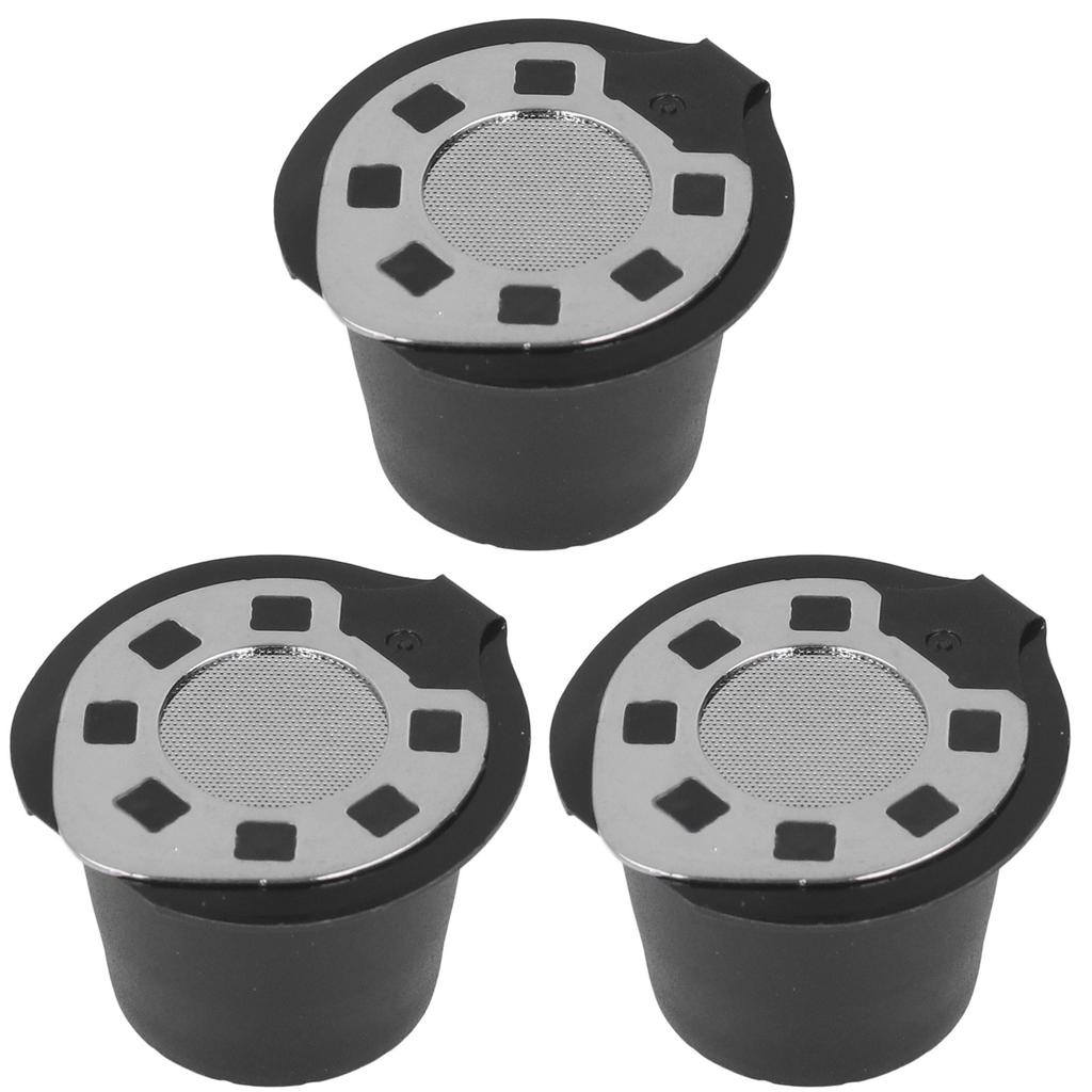 50ML Coffee Capsule Pods Cup with Spoon Brush Reusable Filter Stainless Steel Replacement for