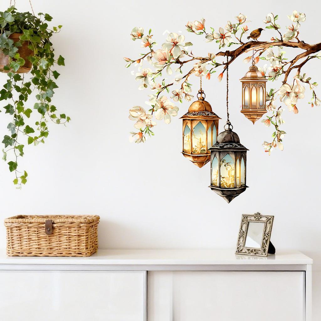 Exquisite Lotus Mandala Bedroom Living Room Entrance Home Decoration Retro Star Moon Self Adhesive Wall Stickers