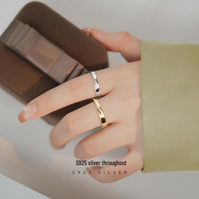Banyan Tree S925 Silver Adjustable Mobius Ring for Women