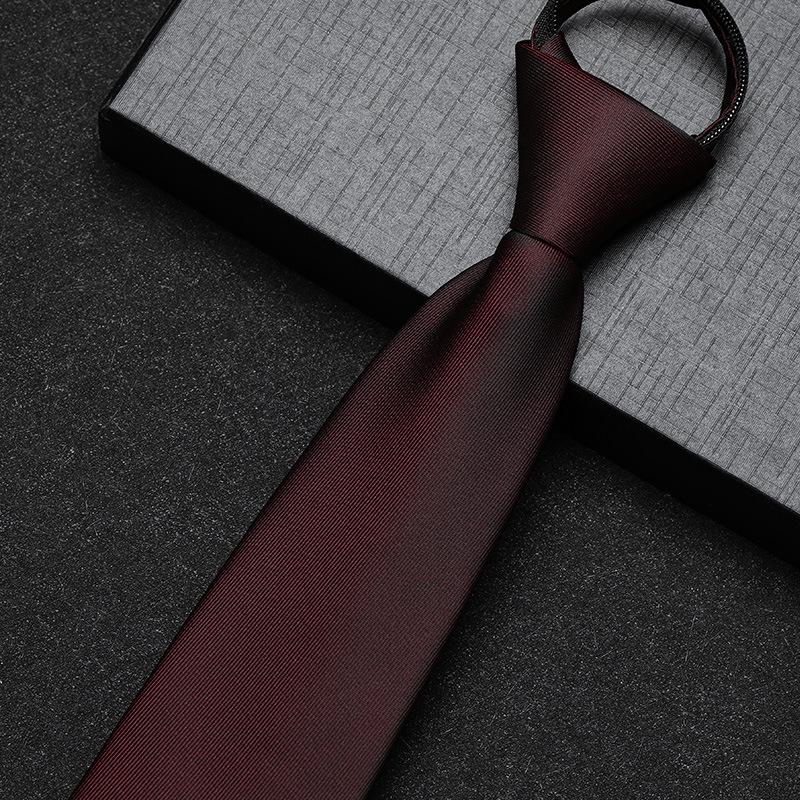 Business Dress Lazy Zipper Free Groom Best Man Wedding Korean Narrow Shirt Striped Plaid Tie