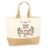 Cabas / Tote bag en jute - PLANETEE - Soeur la vie est plus jolie - jute naturel - design imprimé - fabriqué en France