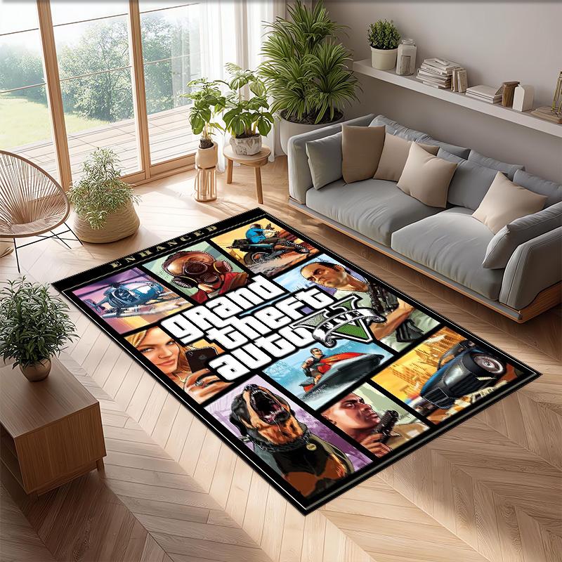 GTA Crystal Velvet Rug, Soft Anti‑Slip Crystal Velvet Carpet for Living Room Bedroom Home Decor