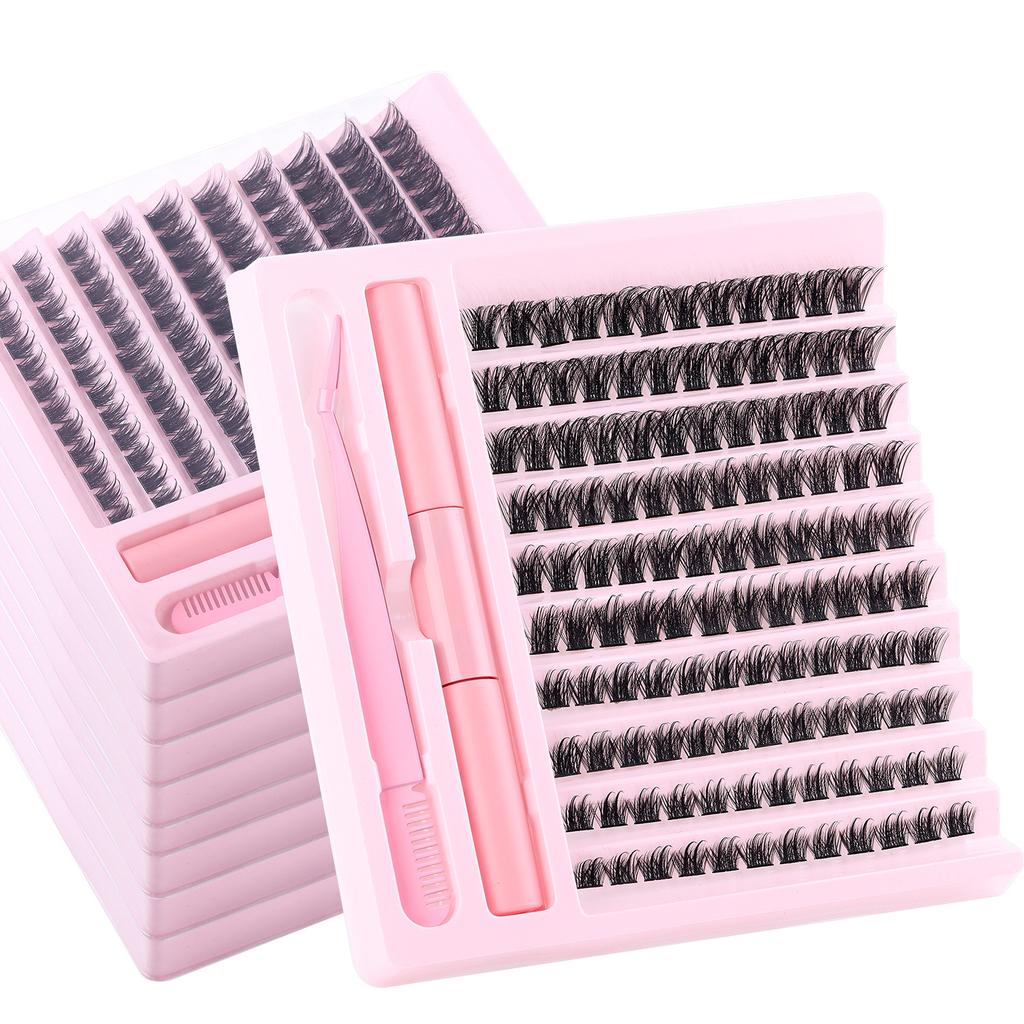 Diy Segmented False Eyelashes 120 Clusters Large Capacity 10-16M With Glue Tweezers Set Combination