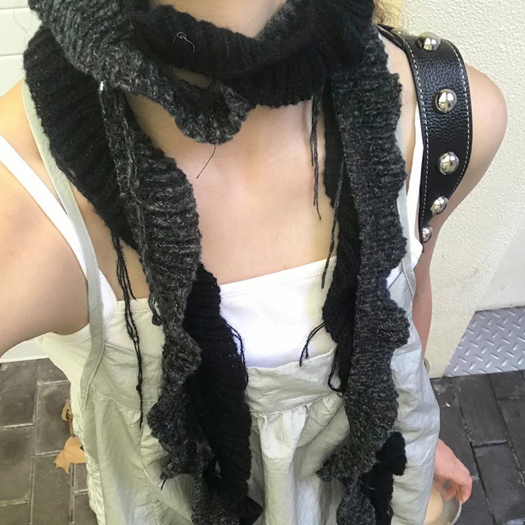 Flouncing Scarf for Women Long Skinny Belt Necktie Neck Scarf Y2K Girls Photo Props Long Neckerchief Skinny Scarf