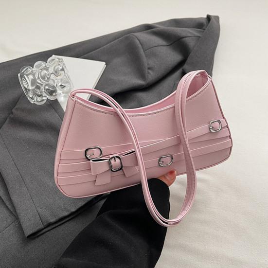 Women Hobo Handbag Faux Leather Bow Shoulder Bag Vintage Clutch Purse Underarm Bag for Street Work Party Date