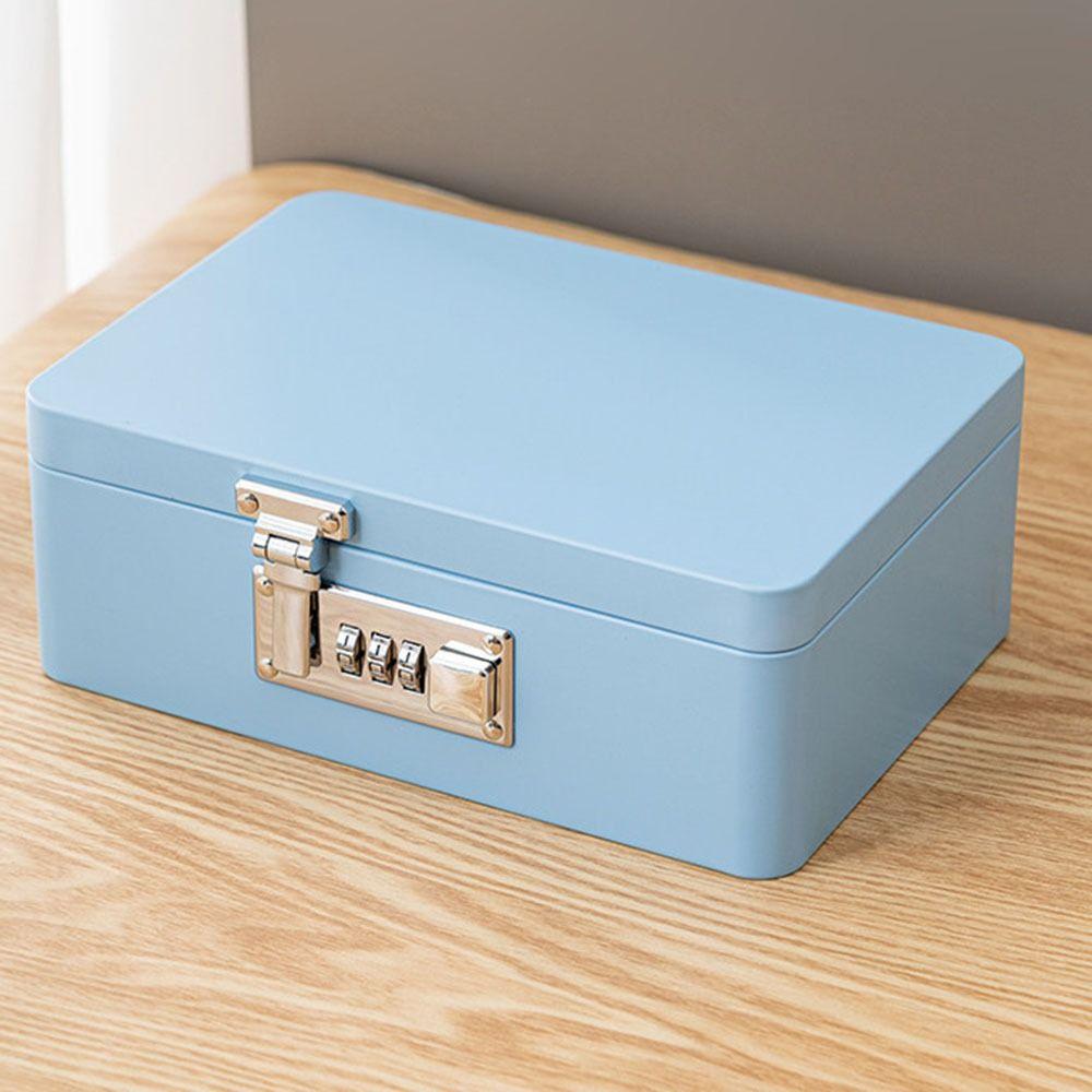 Rectangular Combination Lock Storage Box Solid Color Jewelry Storage Box  Home Office