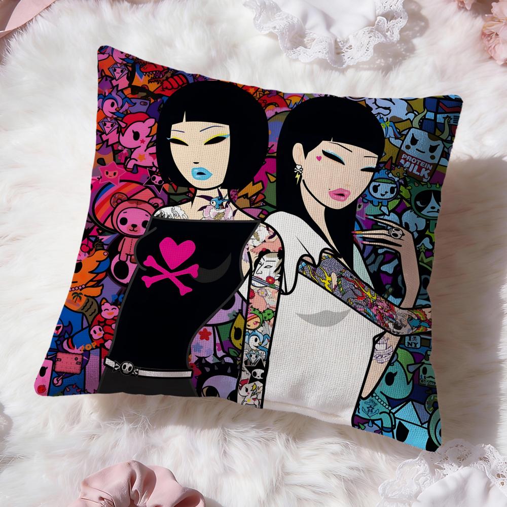 hot anime t-Tokidoki Cushion Cover Premium Comfort Reversible Pillow Cove -Two in One Design for Any Room & Car Interior